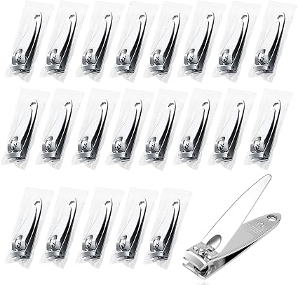 100 Pack Stainless Steel Nail Clippers Bulk Individually Wrapped