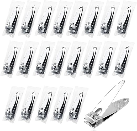 100 Pack Stainless Steel Nail Clippers Bulk Individually Wrapped