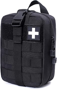 Molle Pouch, Sturdy 600D Nylon Tactical Medical Pouch,Rip-Away EMT First Aid Pouch (Bag Only)