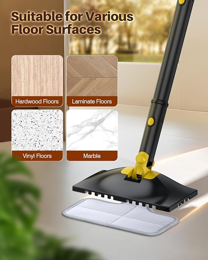Steam Mop Pads with Washable and Reusable, 6 Pack Replacement, 2 Material Types Accessories Compatible With Steamer Mop for Cleaning Floors and Carpets, White and Gray
