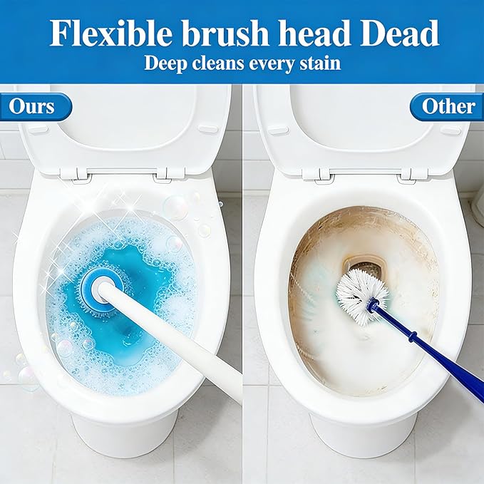 SOPAMI Disposable Toilet Cleaning System - Toilet Wand Kit with 32 High-Performance Refills, Wall Mounted Toilet Brush and Holder for Deep Cleaning Bathroom 32pcs