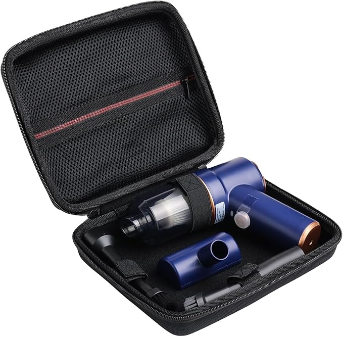 Hard Case for Handheld Car Vacuum Cleaner, Compatible with KMM LT-117C 9000Pa Car Vacuum Cleaner Air Duster, Portable Storage Carrying Bag, Black(Case Only)