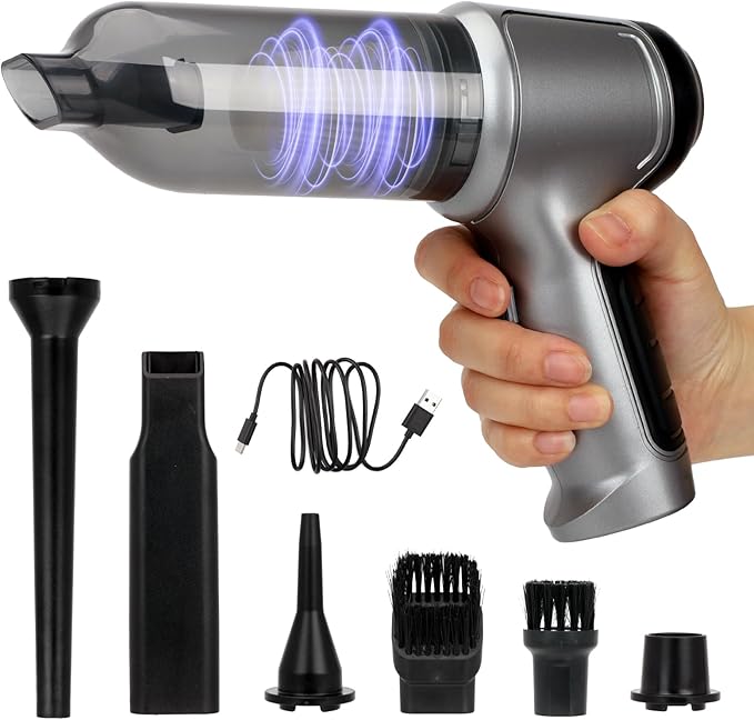 Car Vacuum Cleaner Cordless, 3 in 1 Handheld Vacuums Brushless Motor High Power 12500PA Compressed Air Dusters Cordless Vacuum Cleaners for Car Home