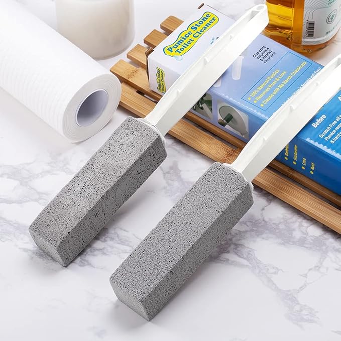 Kadden 2 Pack Toilet Cleaner Hard Water Build up Remover with Ergonomic Handle, Pumice Stone Cleanning Tool Stain Hard Water Ring Cleaner for Toilet, Pool, Bathroom, Sink