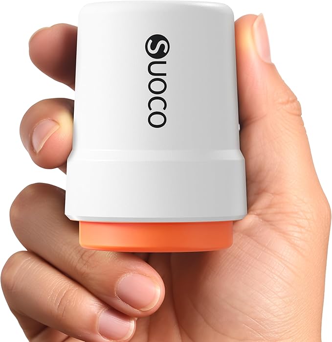 SUOCO Travel Vacuum Pump for Vacuum Storage Bags, Mini USB Rechargeable Portable Cordless Electric Pump for Compression Seal Space Saver Bags (Storage Bags Not Included), White