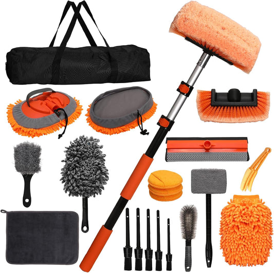 Complete Car Wash Kit with 60inch Heavy-Duty Extension Pole