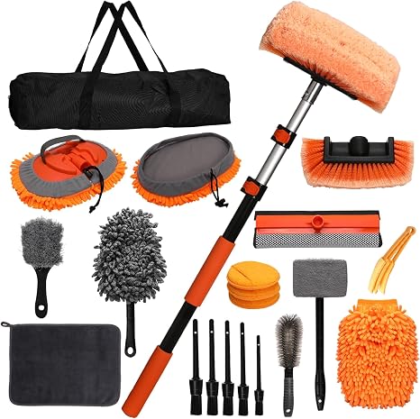 Complete Car Wash Kit with 60inch Heavy-Duty Extension Pole