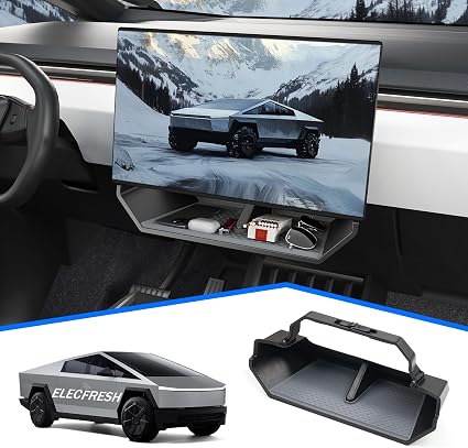 ELECFRESH Under Screen Organizer for 2024-2026 Tesla Cybertruck Accessories