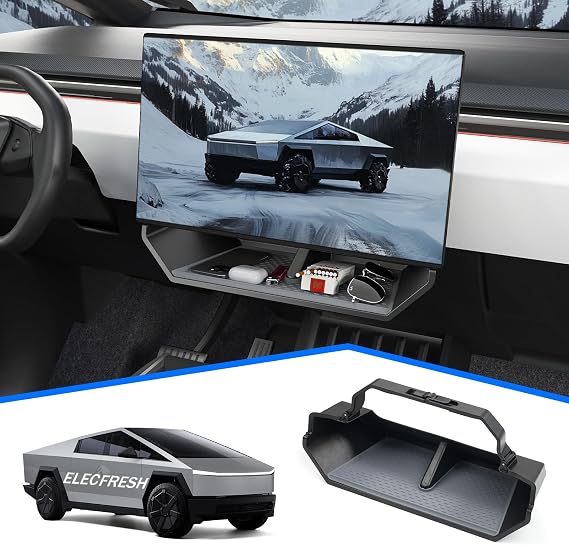 ELECFRESH Under Screen Organizer for 2024-2026 Tesla Cybertruck Accessories