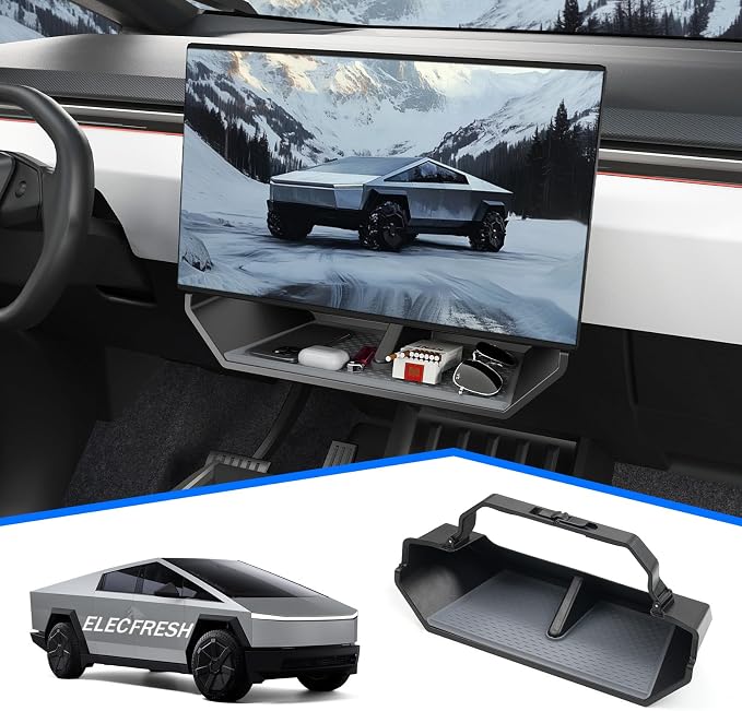 ELECFRESH Under Screen Organizer for 2024-2026 Tesla Cybertruck Accessories