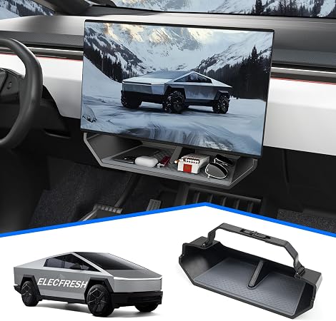 ELECFRESH Under Screen Organizer for 2024-2026 Tesla Cybertruck Accessories
