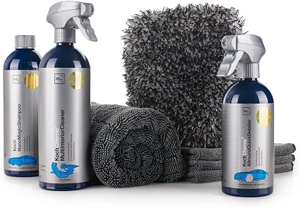 The Rag Company - Premium Car Cleaning Kit - Includes Car Wash Soap, Car Interior Cleaner, Exterior Spray, Drying Towel,