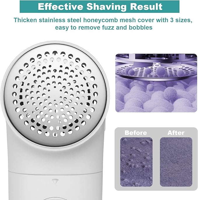 Fabric Shaver, Electric Lint Remover, USB Rechargeable Sweater Shaver, Cordless Clothes Defuzzer, Portable Pills Trimmer for Clothes, Furniture(2.0 Pro, Beige)