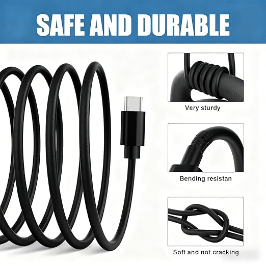 Electric Spin Scrubber USB C Charger Cable Cord Fit for TUYU KS-2640C, PUFTEM, Dreazu, CTMAST, Leebein, Swyprrix Electric Spin Scrubber USB Wall Charging Block with USB-C Charging Cable