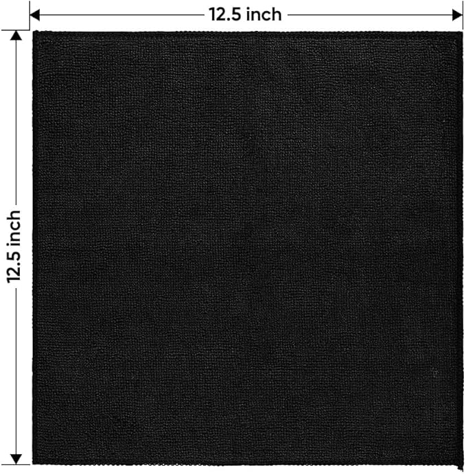 HOMEXCEL Black Microfiber Cleaning Cloth 400 Pack, 11.5 x 11.5 inch Bulk Shop Towels | Reusable Cleaning Rags for Cars, Kitchen, Window, Garage and House, Ultra Absorbent, Lint Free, Streak Free