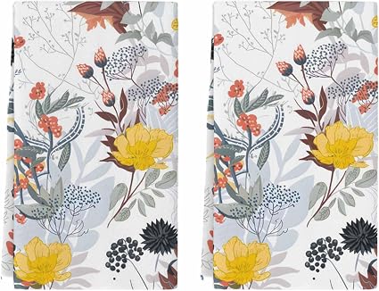 Teamery Kitchen Towels, Colorful Flowers Towels, Dish Towels Kitchen Accessories, Microfiber Cleaning Cloth Kitchen Deco