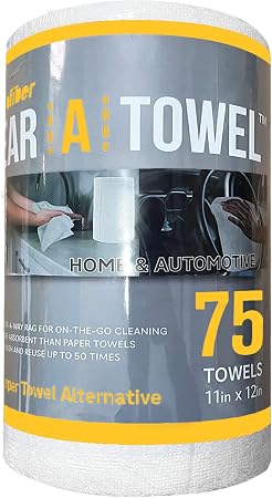 Eurow Microfiber Tear-A-Towel Cloth Roll, Reusable Paper Towel Alternative, Washable Up to 50 Times, Lint-Free, Streak-F