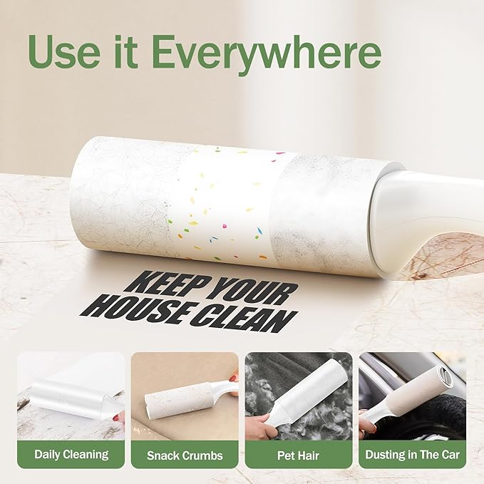 Mini Lint Roller for Pet Hair 2 Pack, Portable Sticky Lint Remover with 100 Sheets, Travel Size Lint Roller for Clothes, Car, Couch & On-the-Go Cleaning