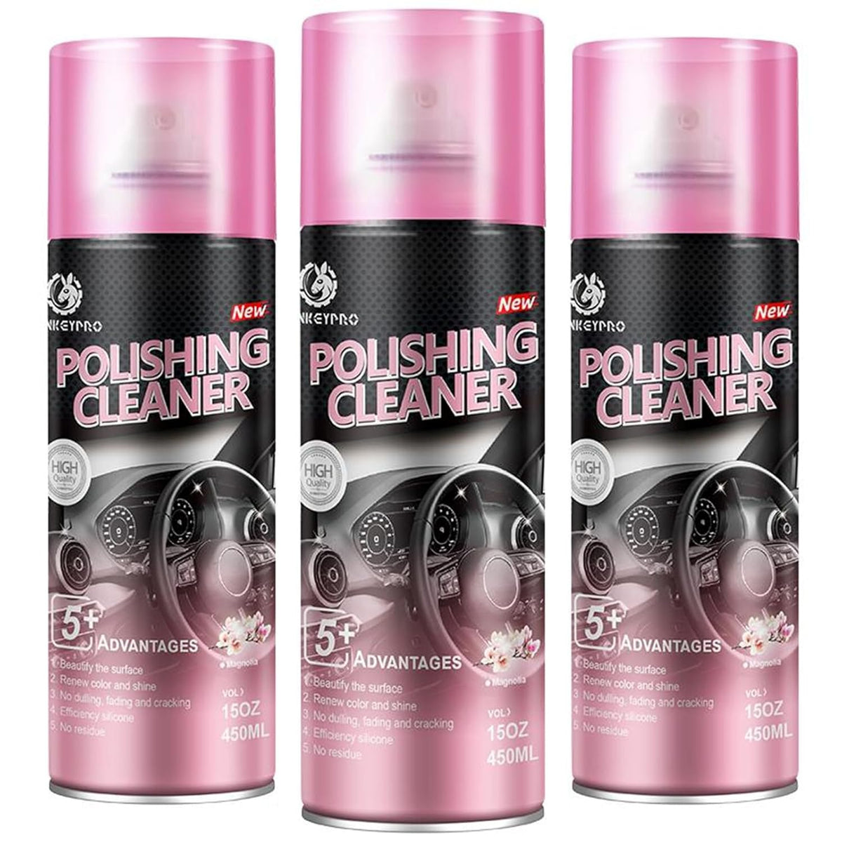 Interior Car Cleaner & Polishing Detailer Spray, 3x15 Oz