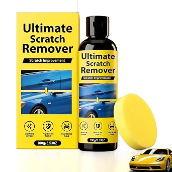 Car Scratch Remover for Vehicles, Car Paint Scratch Repair Kit for Light Scratches, Swirl Marks, Scuffs & Water Spots, Comes with Sponge, Safe for All Paint Colors, 100g, 1 Pack - Cleanova