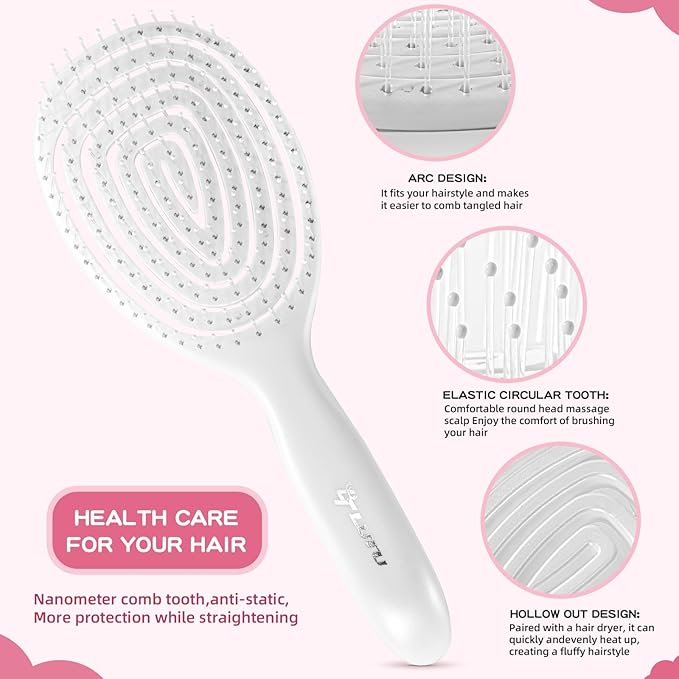 8" Silicone Shower Squeegee for Glass Doors with Silver Hair Comb Set, Bathroom,Kitchen Safe Water Blade, Car Window,Mirror, Tile Scraper — Ideal for Hair Care and Glass Cleaning
