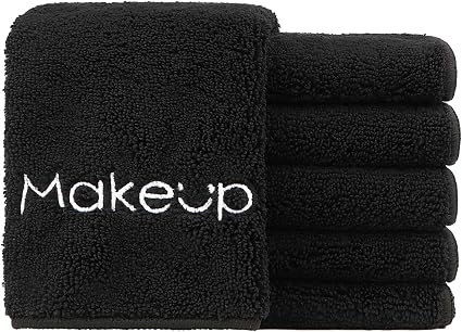 HOMEXCEL Makeup Remover Cloth 6 Pack,Premium Washable Soft 13x13 Inch Facial Cleansing Makeup Towels,Quick Dry Microfibe