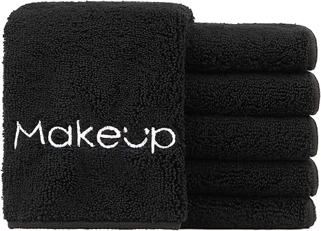 HOMEXCEL Makeup Remover Cloth 6 Pack,Premium Washable Soft 13x13 Inch Facial Cleansing Makeup Towels,Quick Dry Microfibe