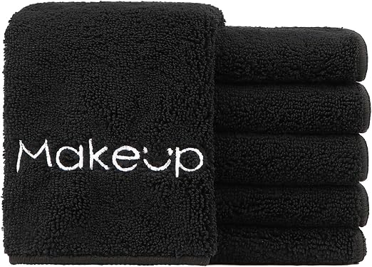 HOMEXCEL Makeup Remover Cloth 6 Pack,Premium Washable Soft 13x13 Inch Facial Cleansing Makeup Towels,Quick Dry Microfibe