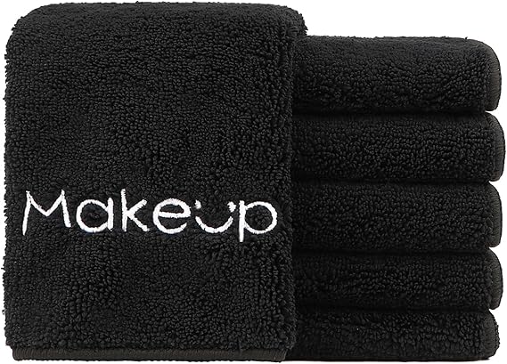 HOMEXCEL Makeup Remover Cloth 6 Pack,Premium Washable Soft 13x13 Inch Facial Cleansing Makeup Towels,Quick Dry Microfibe