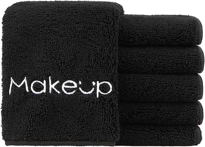 HOMEXCEL Makeup Remover Cloth 6 Pack,Premium Washable Soft 13x13 Inch Facial Cleansing Makeup Towels,Quick Dry Microfibe