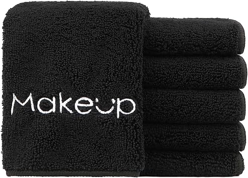 HOMEXCEL Makeup Remover Cloth 6 Pack,Premium Washable Soft 13x13 Inch Facial Cleansing Makeup Towels,Quick Dry Microfibe