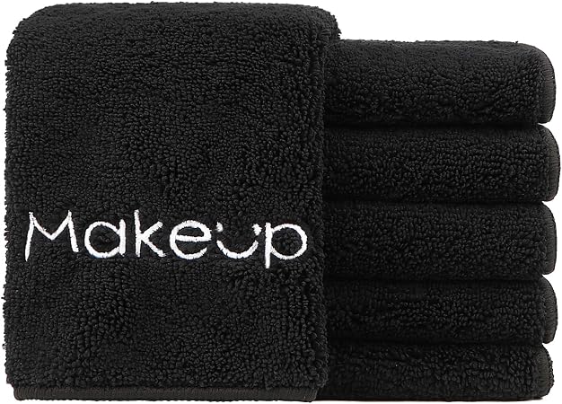 HOMEXCEL Makeup Remover Cloth 6 Pack,Premium Washable Soft 13x13 Inch Facial Cleansing Makeup Towels,Quick Dry Microfibe