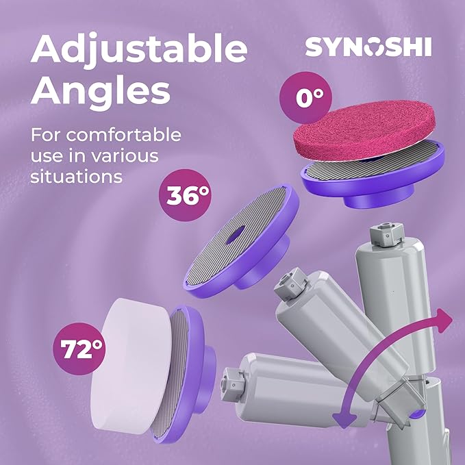 Synoshi PRO Electric Spin Scrubber Melamine Sponge for Bathroom & Shower Cleaning, Kitchen Brush Head for Power Cleaning - Set of 3 Sponges
