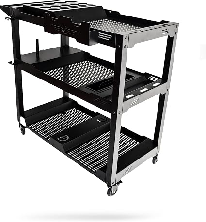 Adam's Polishes Professional Detail Cart Powder Coated Metal Car Detailing Cart for Garage | Storage Space, Rolling Prem