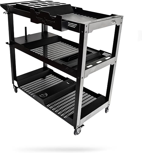 Adam's Polishes Professional Detail Cart Powder Coated Metal Car Detailing Cart for Garage | Storage Space, Rolling Prem