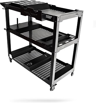 Adam's Polishes Professional Detail Cart Powder Coated Metal Car Detailing Cart for Garage | Storage Space, Rolling Prem