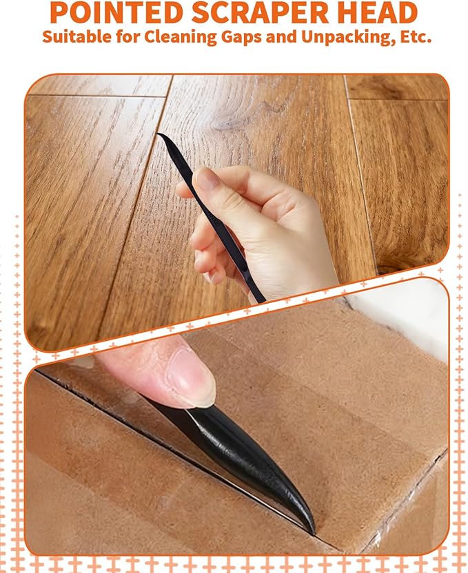 18 PCS Carbon Fiber Plastic Scrapers Tool, Non-Scratch Scraper Tool for Tight Spaces, Multi-Purpose Label Scraper Pen-Shaped, for Car Cleaning Supplies, Kitchen, Crevices, Stains (Black)