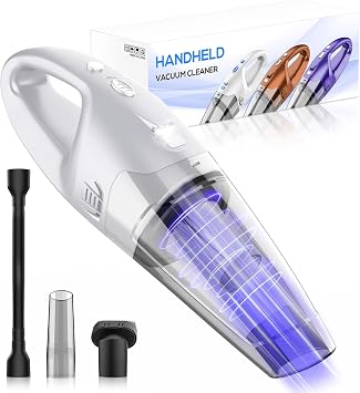 YOOHI Handheld Vacuum Cordless Rechargeable – 6000Pa Mini Hand Held Vacuum, LED Light, 20–25 Mins Runtime, USB Charging,
