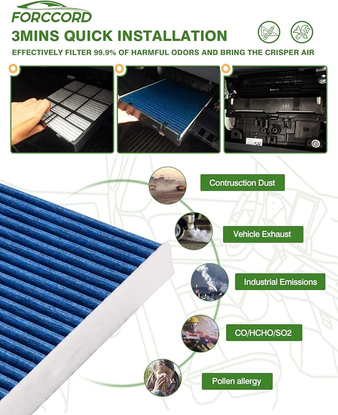 4-PCS Cabin Air Filter Fits for Mini Cooper 2024-2014, BMW X1/X2 2022-2016, i3s 2021-2018, 120i 2021, 2023-17 Countryman Cabin Filter Replacement 64316835404