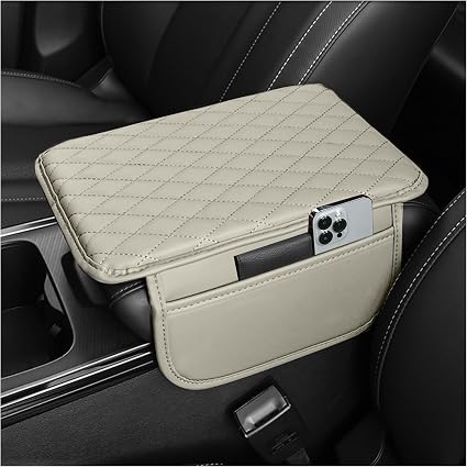 Stacool Upgraded Car Center Console Cover,Microfiber Leather Car Armrest Cover Cushion with 2 Storage Bags,Universal Car