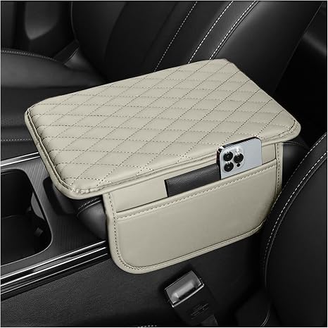 Stacool Upgraded Car Center Console Cover,Microfiber Leather Car Armrest Cover Cushion with 2 Storage Bags,Universal Car