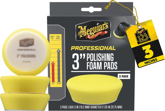Meguiar's Professional 3" Polishing Foam Pad, 3 Pack