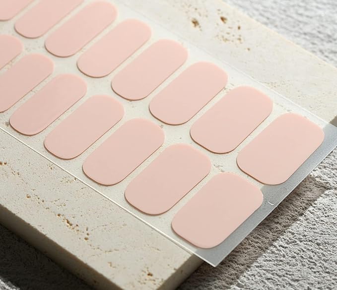 Nail Polish Strips, 32PCS Salon Quality Wraps, Long Lasting Gel Nail Stickers for Women Easy Apply& Remove (Sweet Pink)