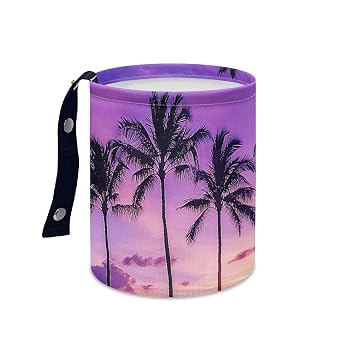 Palm Tree Car Trash Can Accessories Organizer, Designed Garbage Bag, Dustbin Container Waste Basket, Storage Pocket Hang
