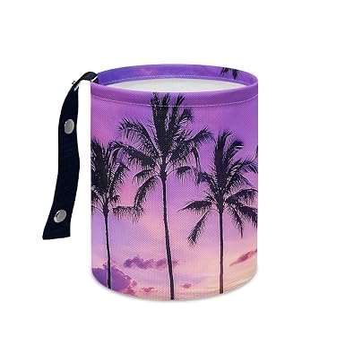 Palm Tree Car Trash Can Accessories Organizer, Designed Garbage Bag, Dustbin Container Waste Basket, Storage Pocket Hang