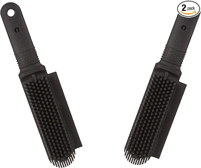 FURemover Plus Pet Hair Rubber Brush with Squeegee, Easily Remove Fur and Lint from Clothing, Carpets and Furniture, Gently Groom Dogs and Cats Wet or Dry, Black, 2 Pack