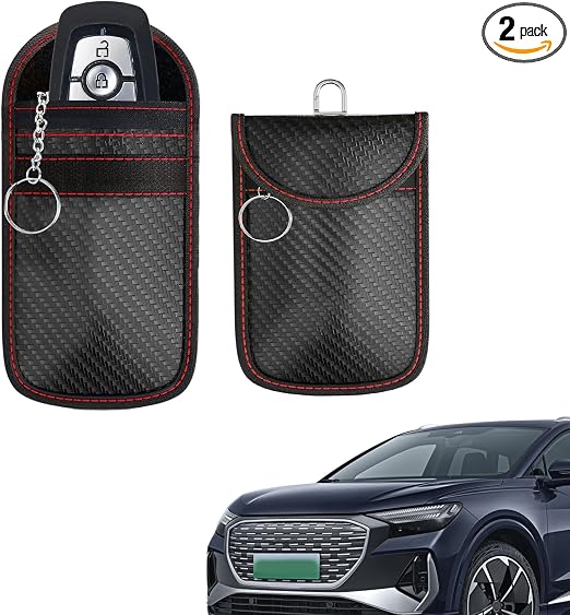 2PS Faraday Bags for Car Keys Fob, Premium Faraday Cage Protector, 4.7" x 3.4"Car RFID Signal Blocking, Anti-Theft Pouch