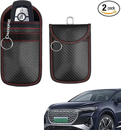 2PS Faraday Bags for Car Keys Fob, Premium Faraday Cage Protector, 4.7" x 3.4"Car RFID Signal Blocking, Anti-Theft Pouch