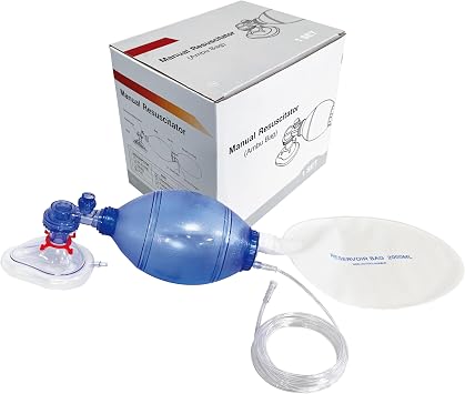 Manual Resuscitator Training Kit for BVM Skills Practice, Essential CPR Training Supplies for Education and Demonstratio
