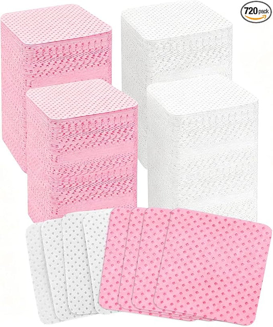 720Pcs Lint Free Nail Wipes, Nail Supplies Nail Polish Wipe, Pads Gel Nails No Lint Naile Glue Wipes Super Absorbent Soft Non-Woven for Fingernail Polish Remover Eyelash Extensions Nail Art